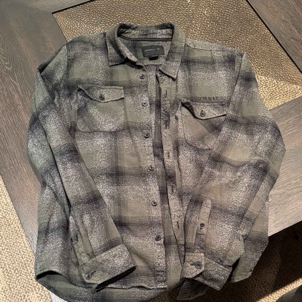 O'Neill Gray Plaid Button Down Shirt
